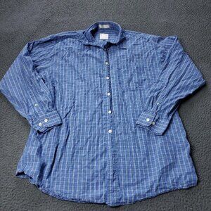 FORSYTH Of Canada Shirt Mens L Large Long Sleeve Check   Button   Blue